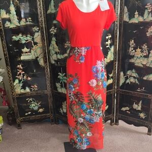 Vince Camuto Red Floral Maxi Dress